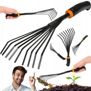 Hand Rake Broom Rake for Leaves & Weeds 39cm