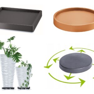 Plant Pot Saucer with Wheels Mobile Planter Trolley