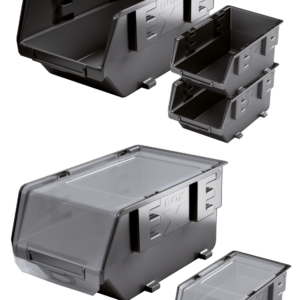 Stackable Open Front Storage Bins with Optional Lid