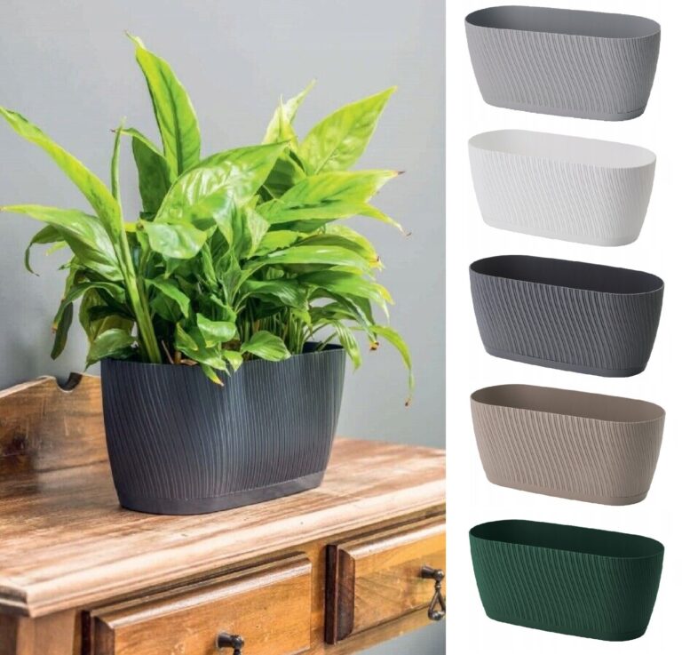 Oval Window Box Planter with Saucer Matt