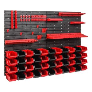 Tool Pegboard Wall Storage Kit with Bins
