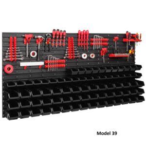 Tool Pegboard Wall Storage Kit with Bins 113pc