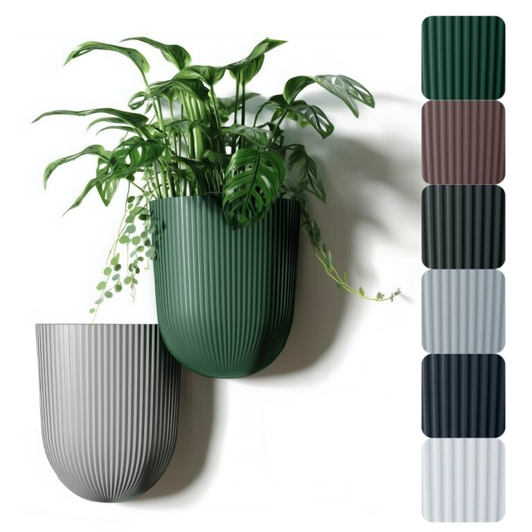 Wall-Mounted Round Planter Ridged