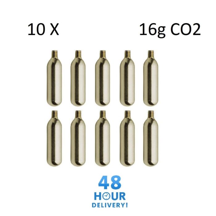 CO2 Cartridge 16g Threaded Pack of 10