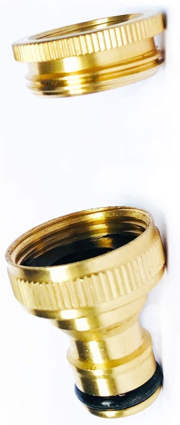 Tap Connector 1/2in & 3/4in Brass for Hose Pack of 2 - Image 5