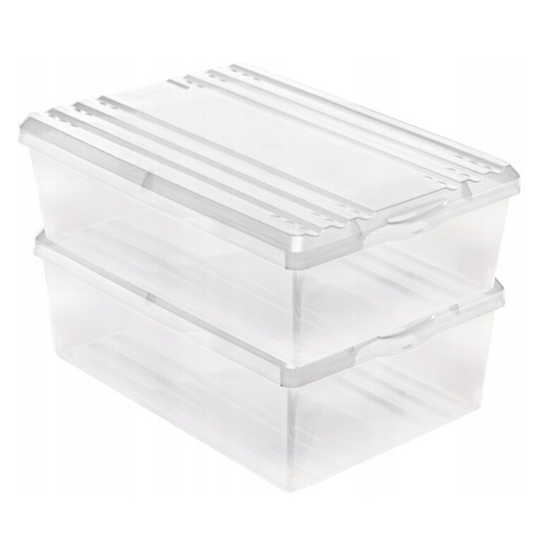 Clear Vented Stackable Shoe Storage Boxes Pack of 2