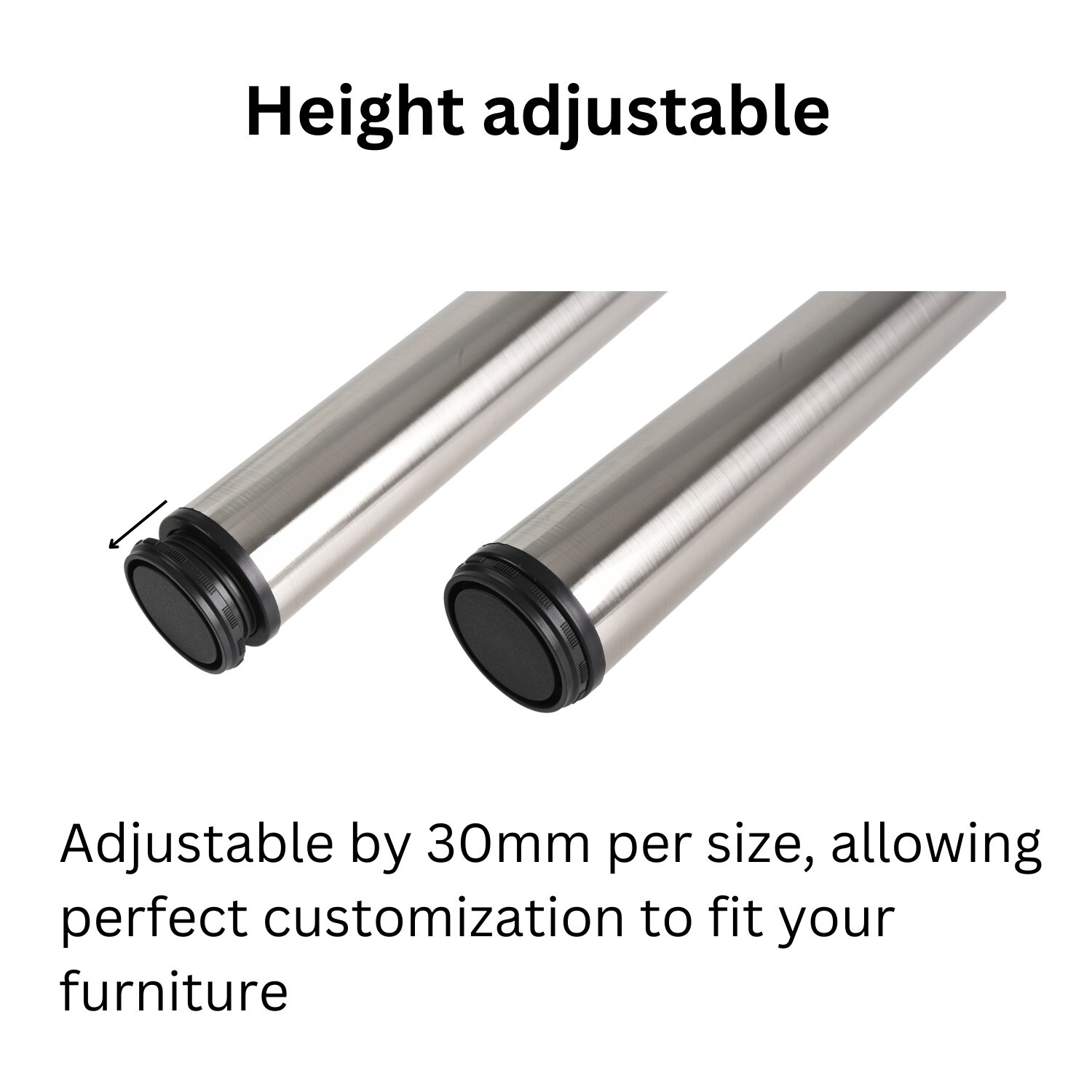 Adjustable Round Table Legs 60mm Steel Set of 4 - Image 12