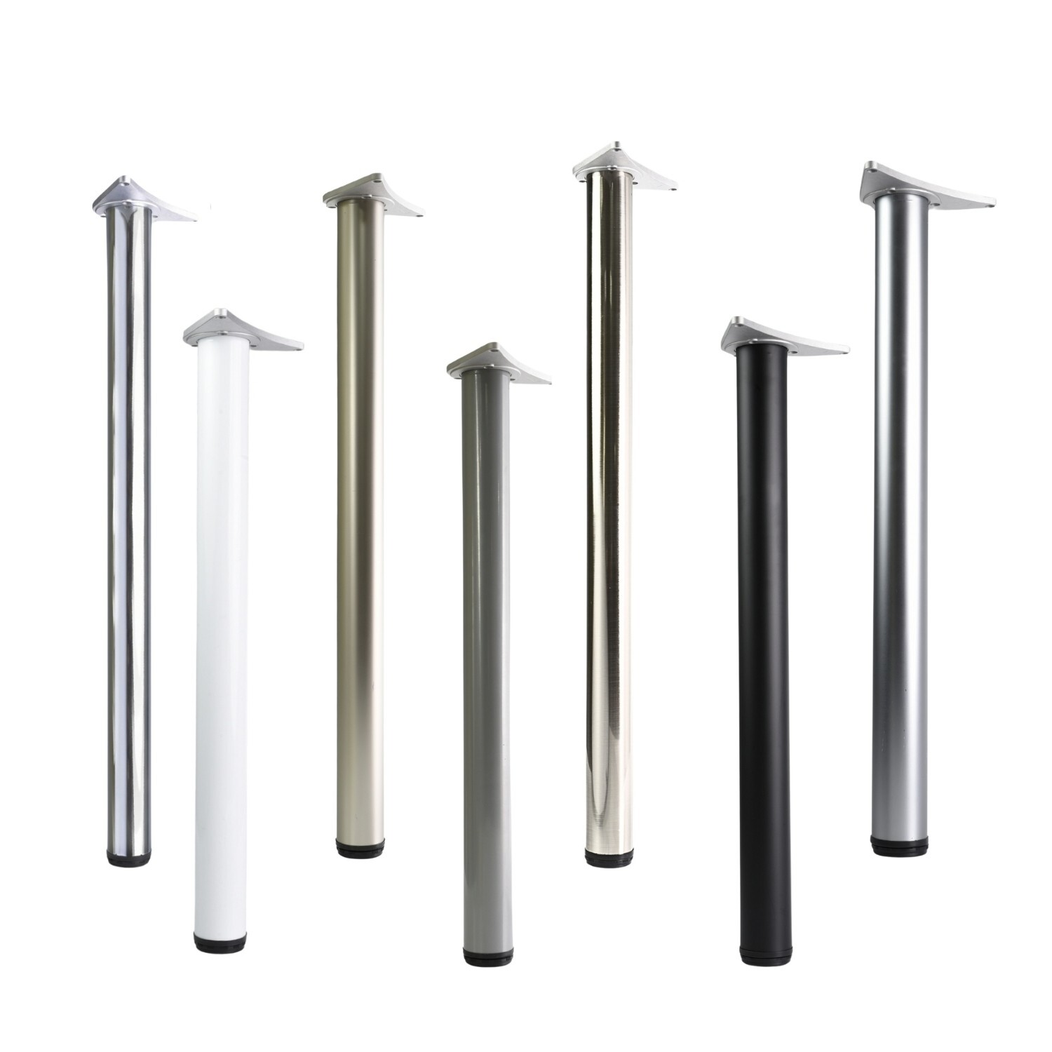 Adjustable Round Table Legs 60mm Steel Set of 4