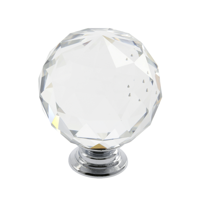 Crystal Cabinet Knob Round Glass