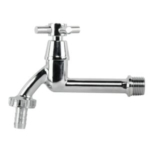 Cross Bib Tap Extended Nickel-Plated Brass 1/2"