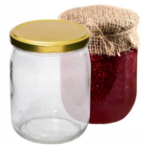 Glass Jars 540ml with Gold Screw Lids