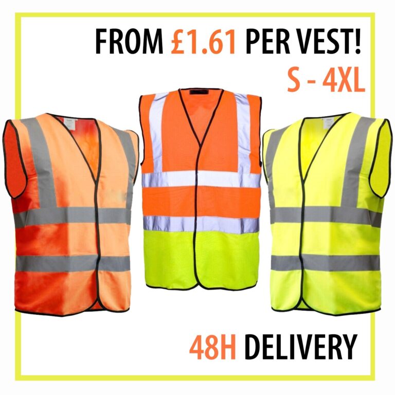Hi-Vis Safety Vest Reflective EN ISO 20471 Class 2