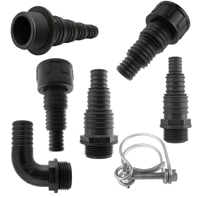 BSP Barbed Hose Tail Connector for Corrugated Pond Pipe