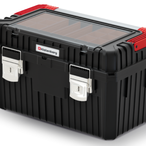 Lockable Tool Box with Tray and Lid Organiser