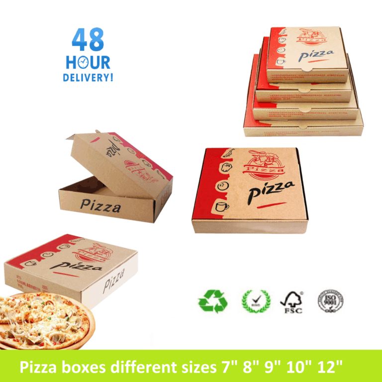 Recycled Cardboard Pizza Box Brown for Takeaway