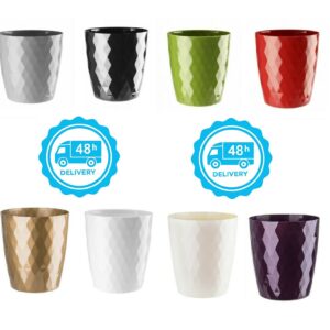 Plant Pot Round Crystal Effect PP Plastic