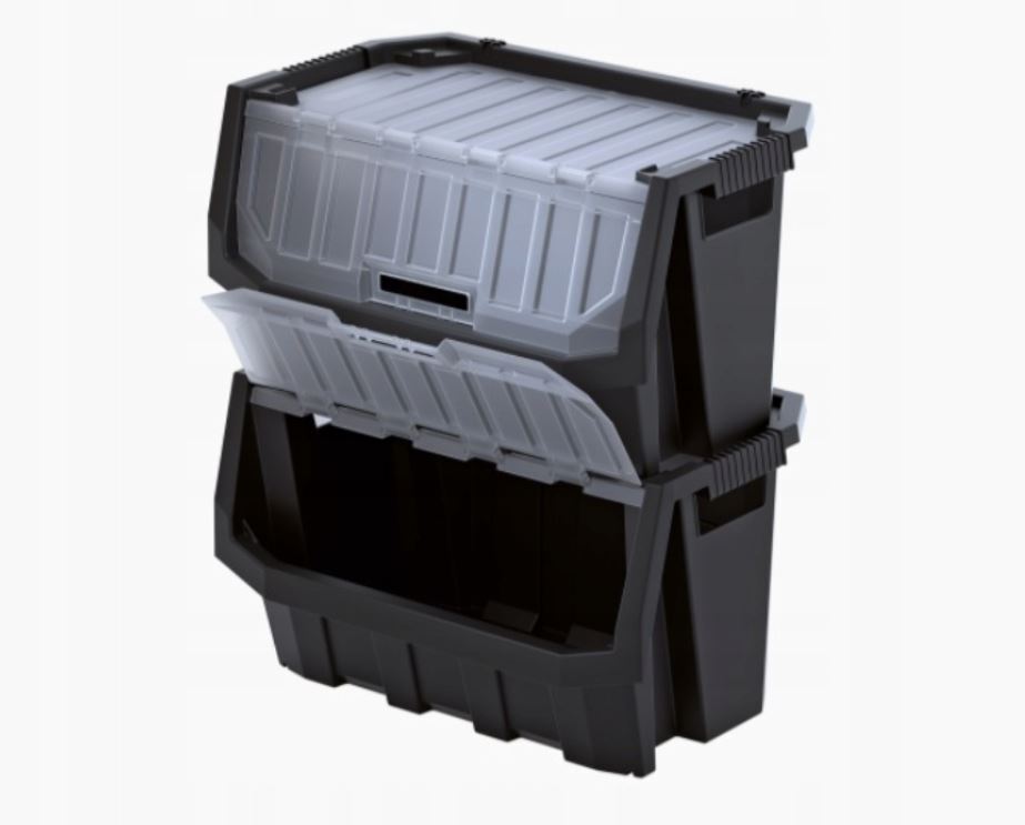 Stackable Open-Front Storage Bin Grey - Image 11