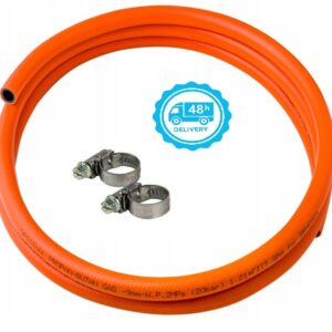 LPG Gas Hose 9mm with 2 Hose Clips
