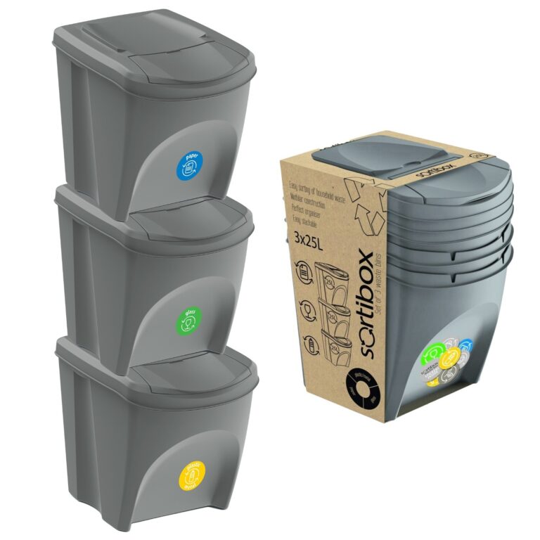 Sortibox Stackable Recycling Bin 25L Grey