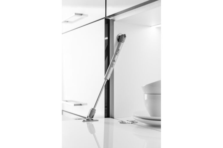 GTV hydraulic cabinet flap stay fitted to a cupboard door