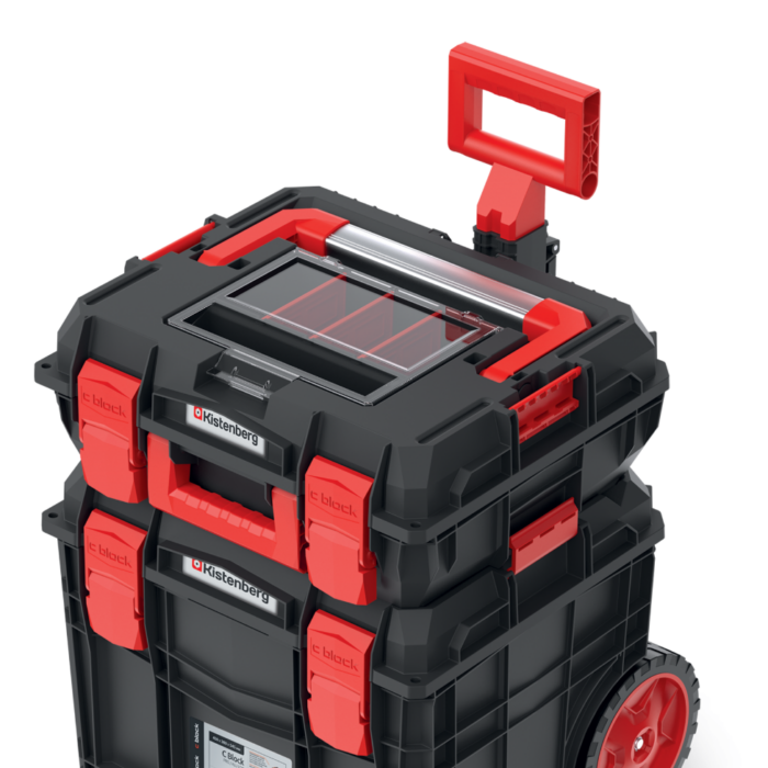 Tool Box Wheeled with Lid Organiser Modular Set of 2
