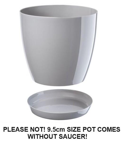 Gloss Round Plant Pot with Saucer 9.5-28cm - Image 27