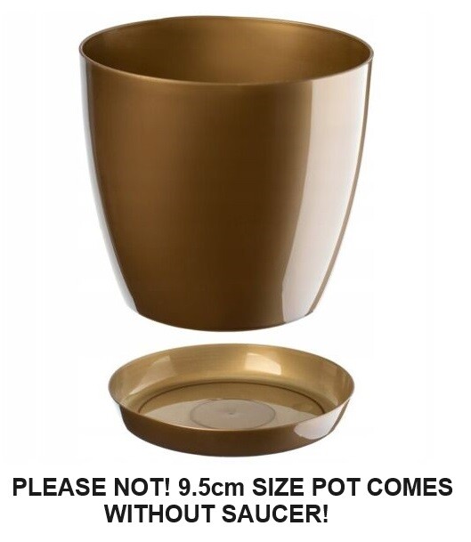 Gloss Round Plant Pot with Saucer 9.5-28cm - Image 26