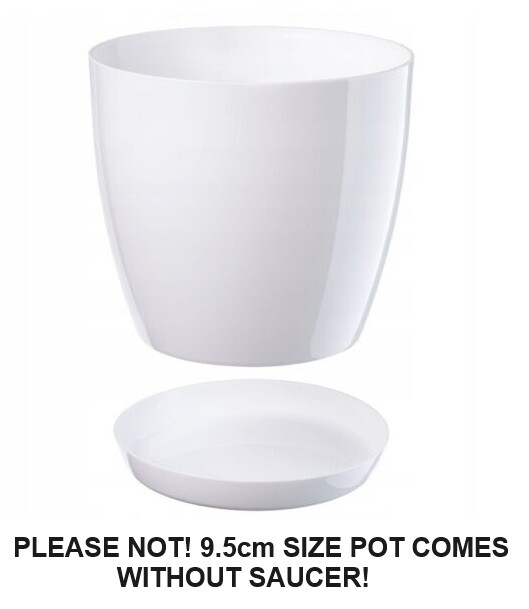 Gloss Round Plant Pot with Saucer 9.5-28cm - Image 9