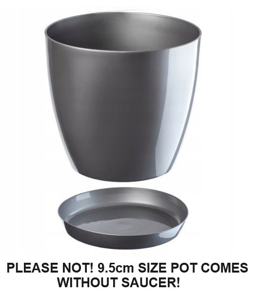 Gloss Round Plant Pot with Saucer 9.5-28cm - Image 22