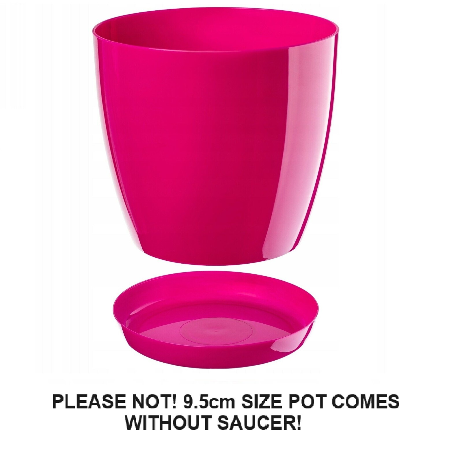 Gloss Round Plant Pot with Saucer 9.5-28cm - Image 19