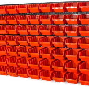 Tool Pegboard Wall Storage with 63 Bins