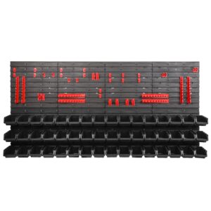 Tool Pegboard Wall Storage System with Bins