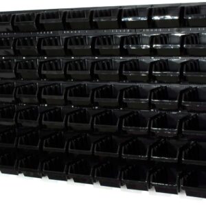 Tool Pegboard Wall Storage Kit with Bins Black