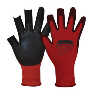 Work Gloves 3 Digit Nitrile PU Coated Red