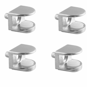 Glass Shelf Support Pins ZnAl Alloy Chrome (4 Pack)