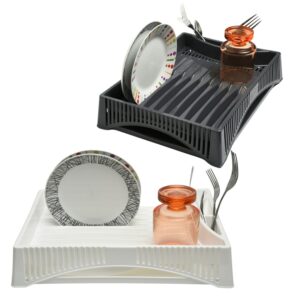 Dish Drainer Rack with Drip Tray and Cutlery Holder