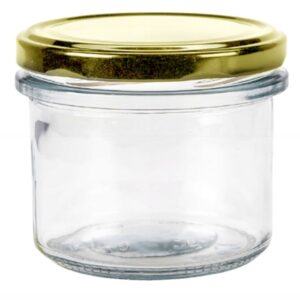 Glass Preserving Jar 235ml with Gold Lid