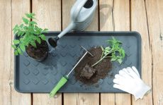 Plastic Shoe Plant Tray Washable Utility Home Pet Food Tidy B2C Rack Mat Black - 2