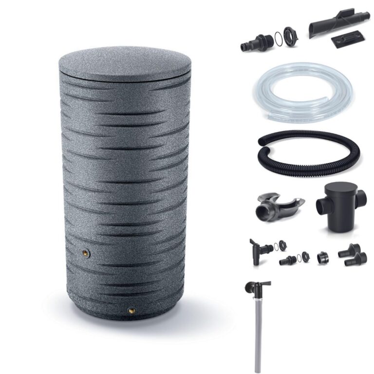 Granite-Effect Water Butt 290L with Connection Kit