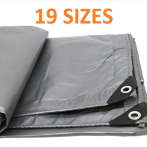 Tarpaulin Cover Heavy Duty Waterproof Silver