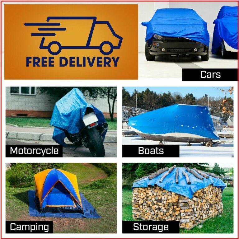 Blue Tarpaulin 50gsm Polypropylene with Eyelets and Cord