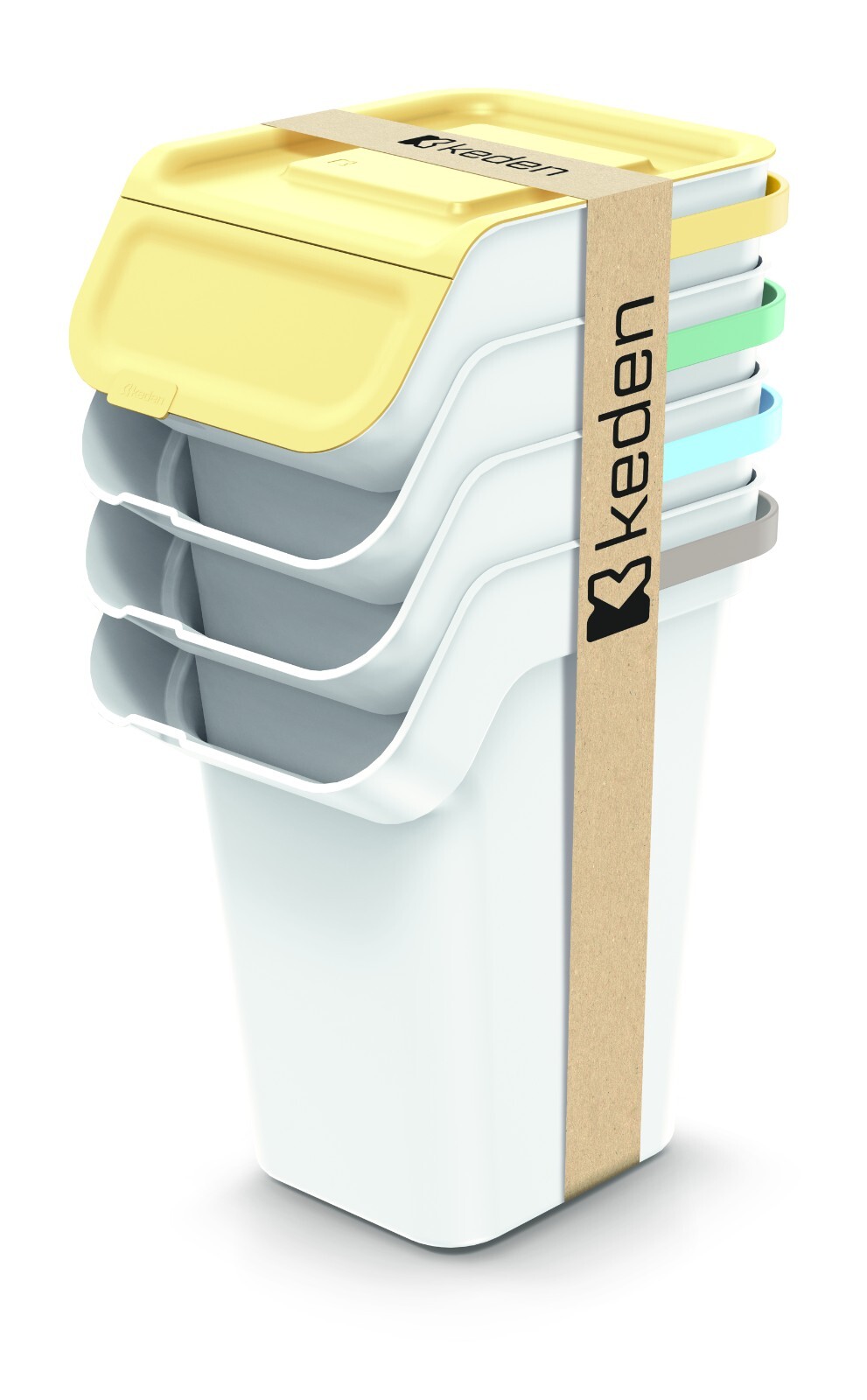 Stackable Recycling Bin Set with Carbon Filter Lid - Image 9