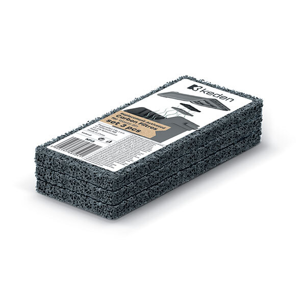 Pack of three dark carbon replacement filters for recycling bin lids