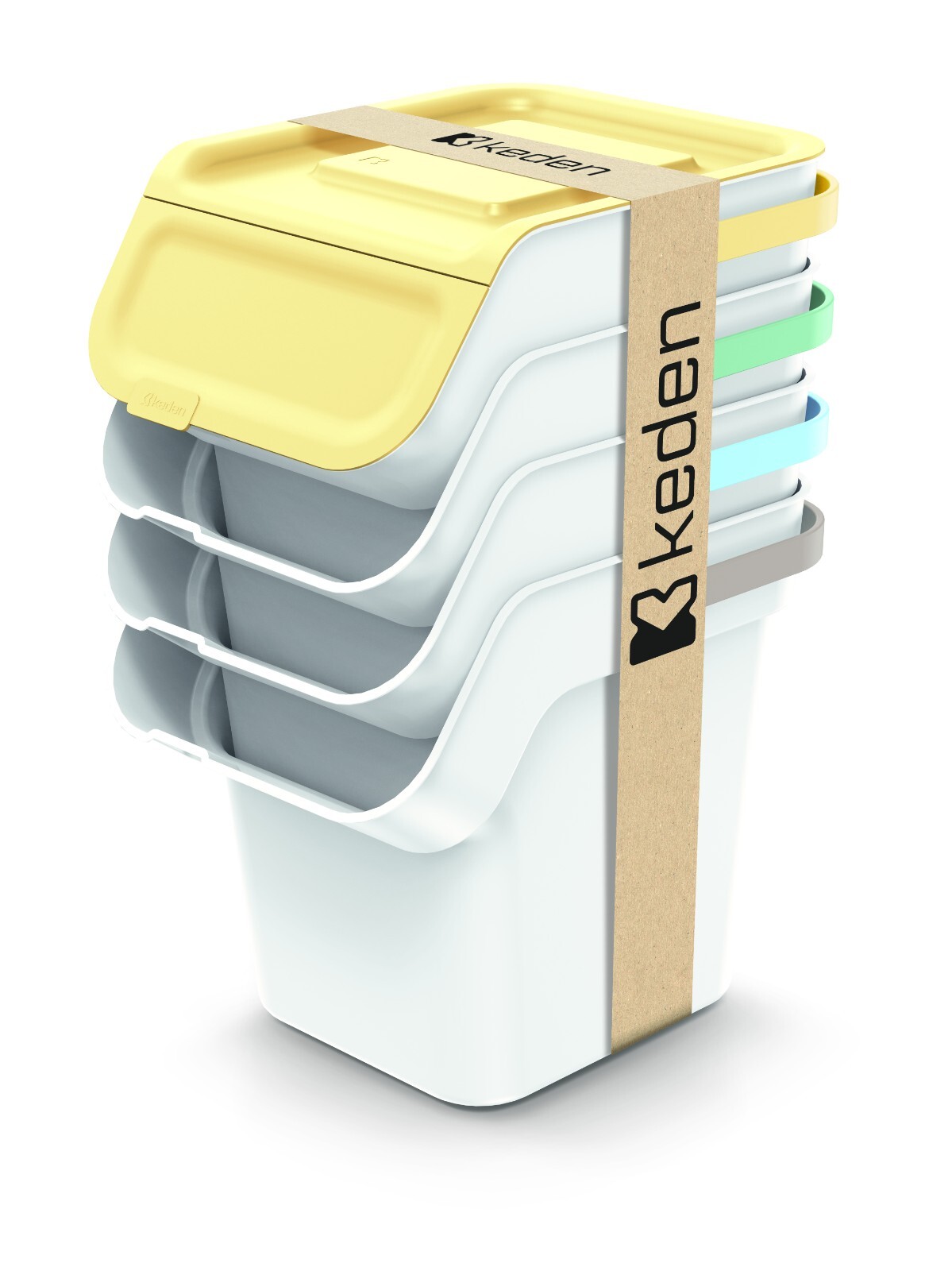 Stackable Recycling Bin Set with Carbon Filter Lid - Image 12