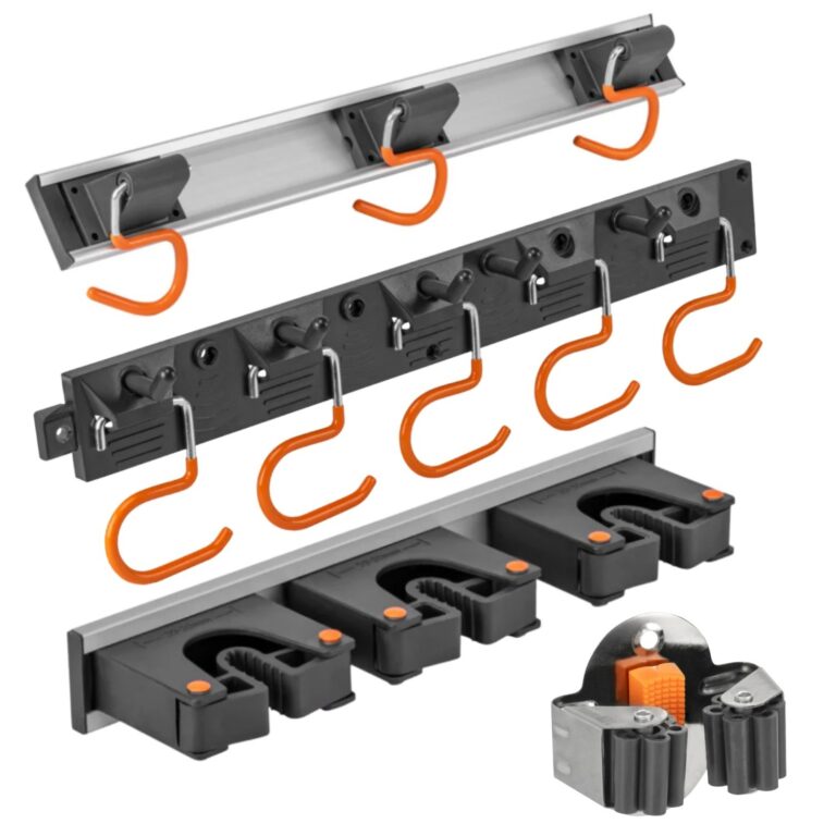 Wall-Mounted Tool Holder Rail and Grip Rack