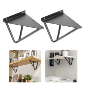 Shelf Support Brackets Steel Matt Black (2 Pack)