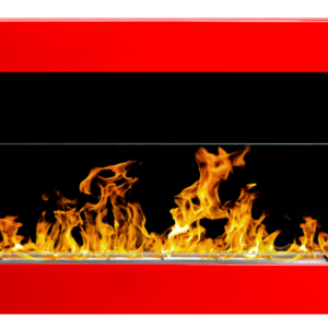 Bioethanol Wall Fireplace Red with Glass 900x400