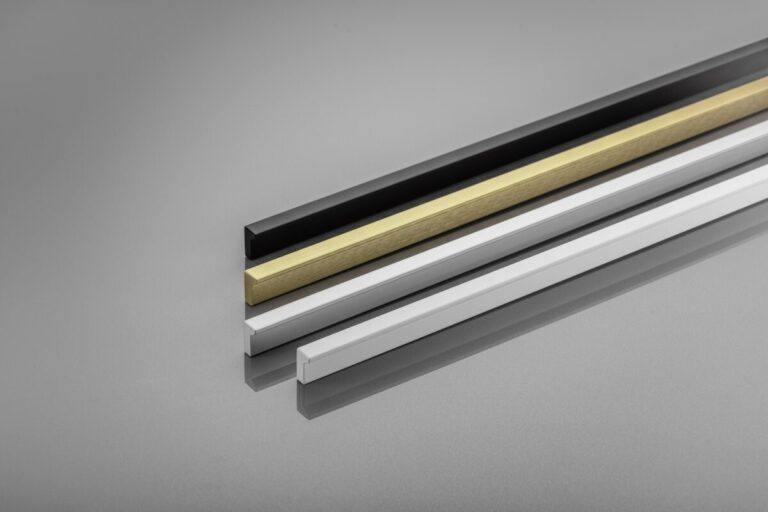 Pillar-style cabinet pull handles shown in assorted finishes