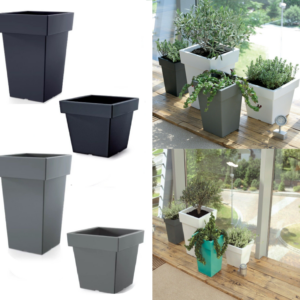Square Planter Pot Textured Plastic