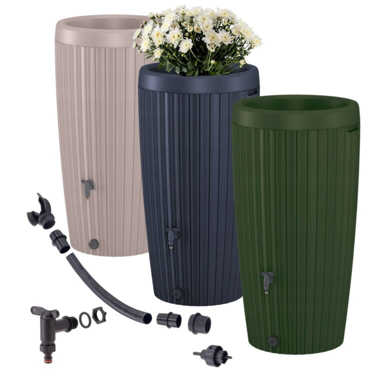 Round Water Butt 240L with Connection Kit